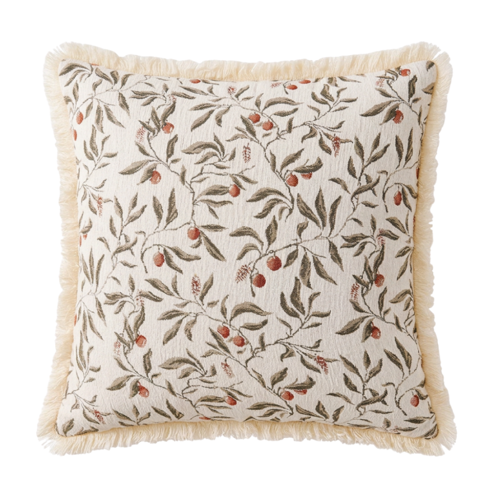 Olive Grove Fringe Cushion Cover