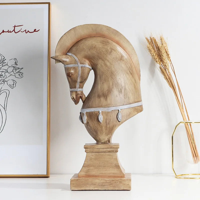 Wooden Horse Sculpture Figurine