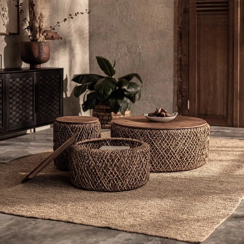 Nordic High-End Rattan Coffee Table