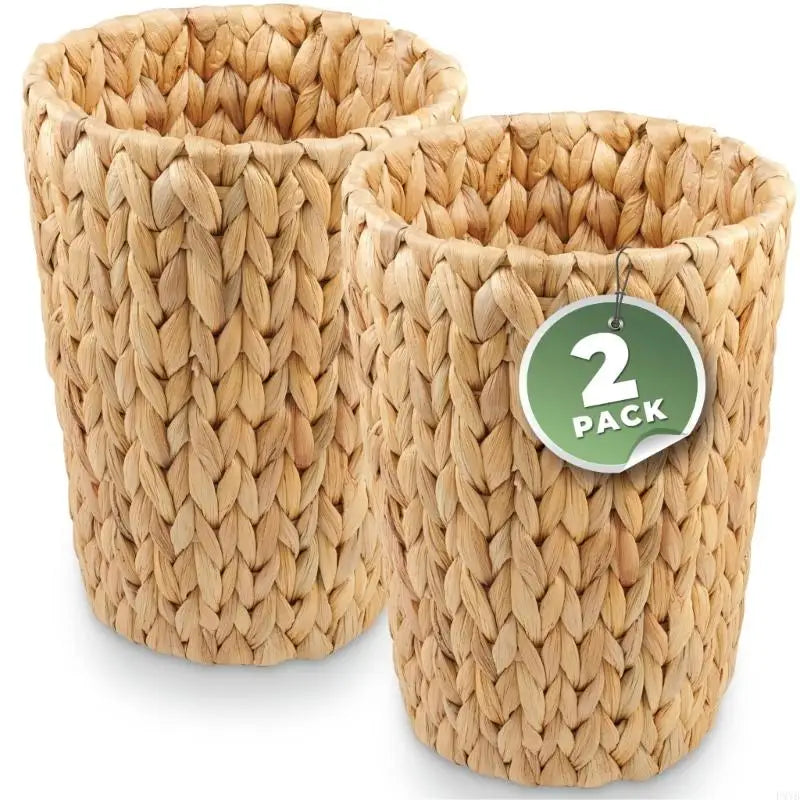 Woven Wicker Rattan Trash Bin