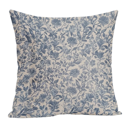 Antique Floral Linen Cushion Cover