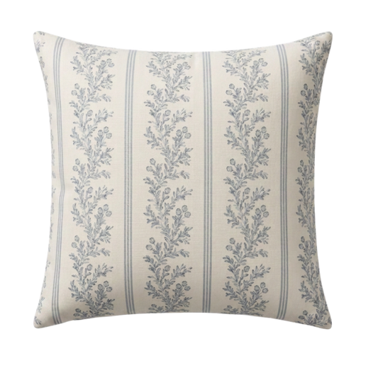 Vintage Striped Floral Cushion Cover
