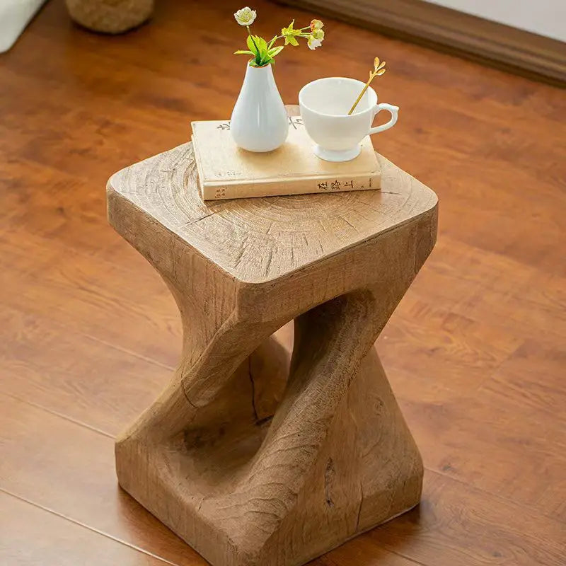 Handcrafted Solid Wood Accent Stool