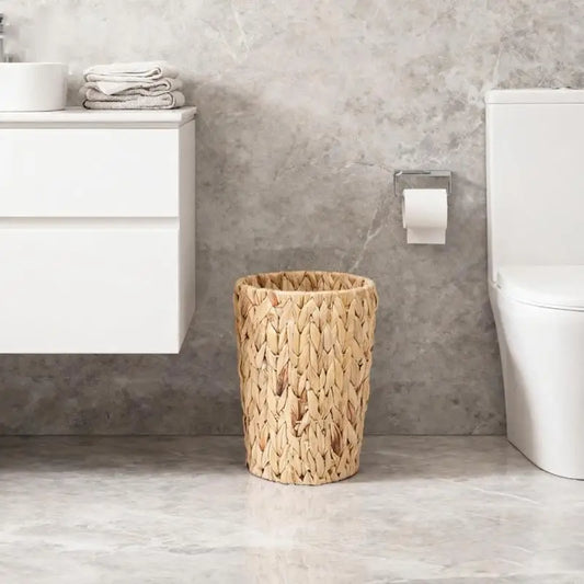 Woven Wicker Rattan Trash Bin