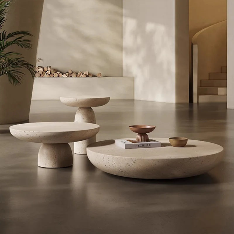 Modern Wabi-Sabi Oval Coffee Table