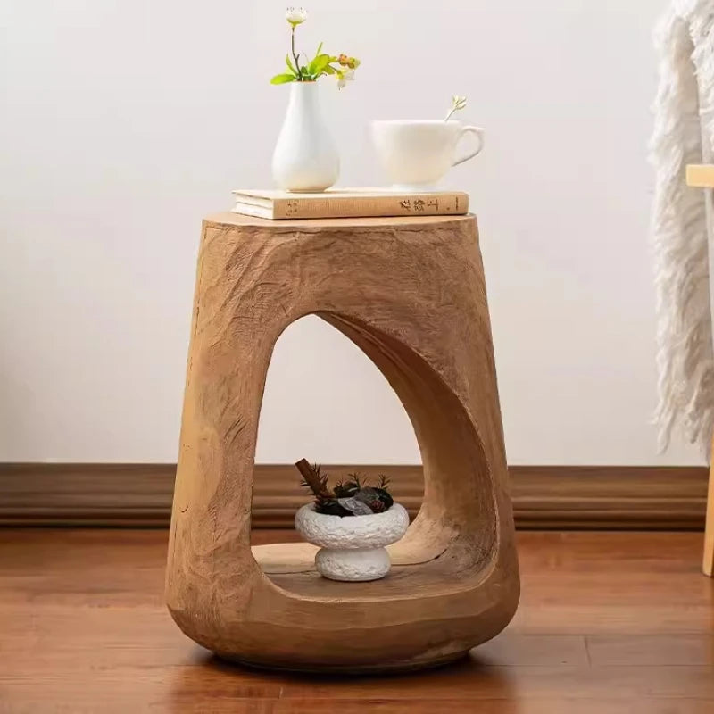 Rustic Wooden Pile Coffee Table