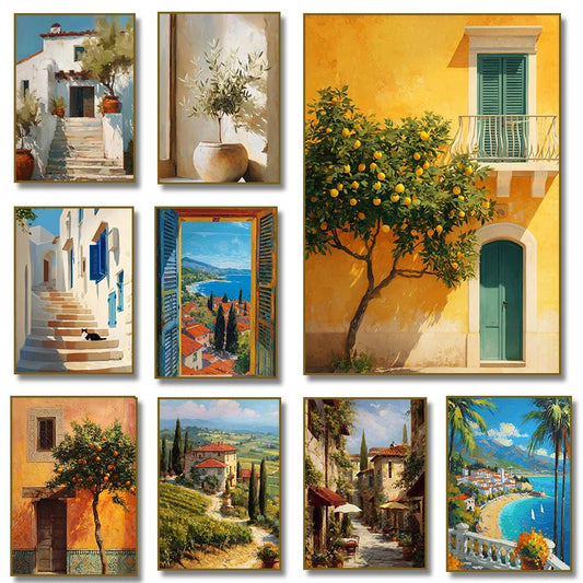 Moroccan Courtyard Orange Tree Canvas Print
