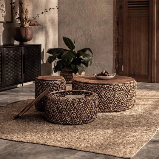 Nordic High-End Rattan Coffee Table
