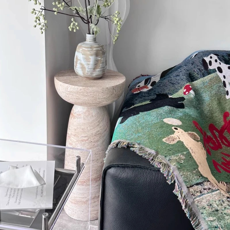 Modern Faux Marble Side Table