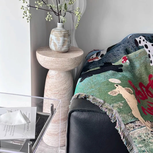 Modern Faux Marble Side Table