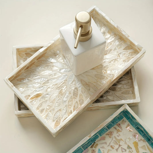 Elegant Shell Decorative Serving Tray