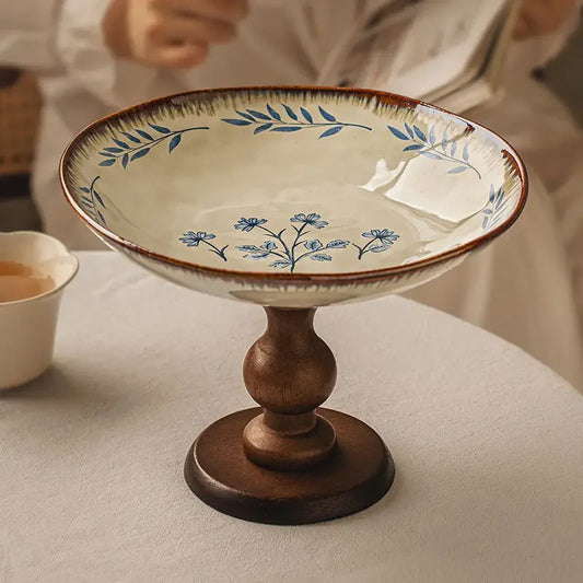 Elegant Ceramic Footed Fruit Bowl