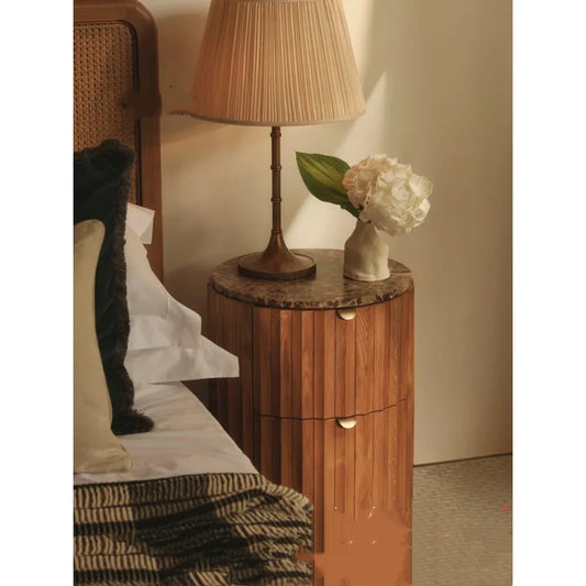 Elegant Mid-Century Modern Marble Nightstand