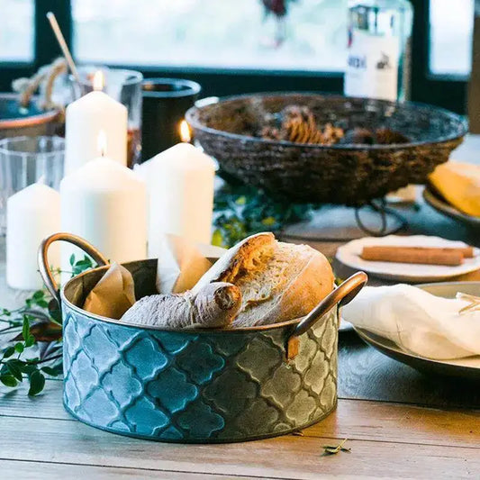 Retro Iron Bread and Fruit Basket