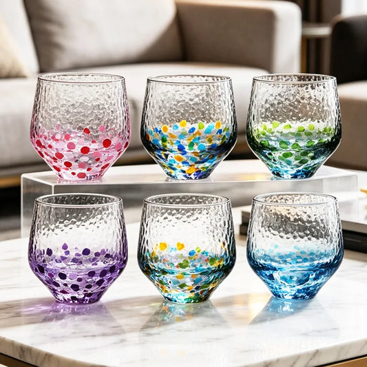 Japanese Style Hammered Glass Tumbler