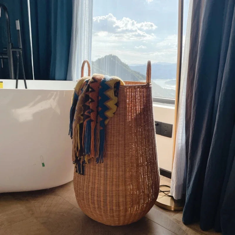 Large Capacity Rattan Storage Basket