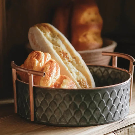 Vintage European Handmade Metal Basket