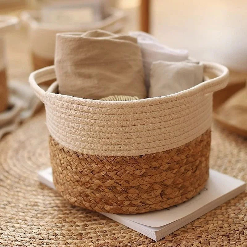 Large Woven Cotton Storage Basket