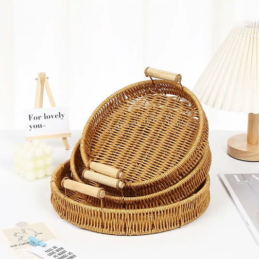 Handwoven Rattan Bread Basket