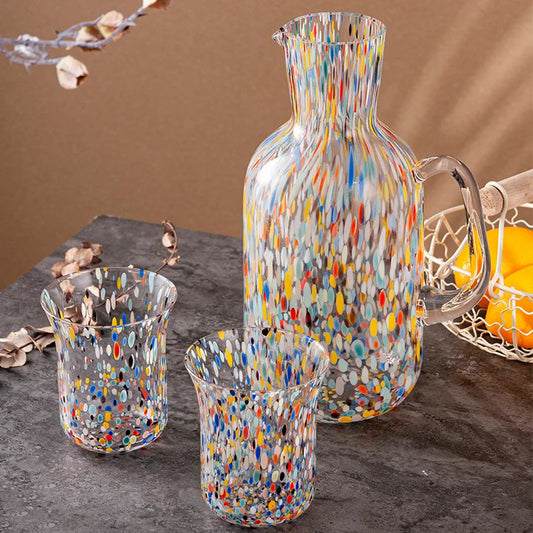 Handmade Rainbow Colored Glass Tumbler